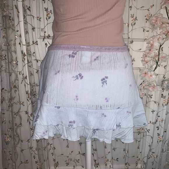 urban outfitters pointelle baby blue knit skirt size S - Picture 3 of 6